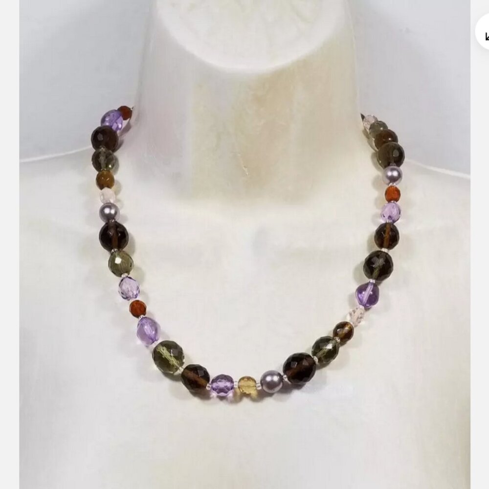 JOAN RIVERS Faceted Glass Bead Necklace 6065E1M
